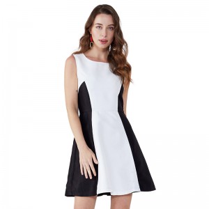 2019 Černá Bílá Patchworková Srdíčka Příležitostné Šaty Dámské Módní Oblečení Oblečení JSDJ2258