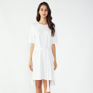 Midi White Kaftan Vintage mateřské šaty Ženy Casual